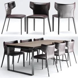 Table chairs natuzzi pi greco omega